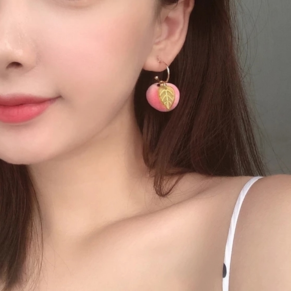 Peachy 🍑 Earrings - Picture 3 of 3